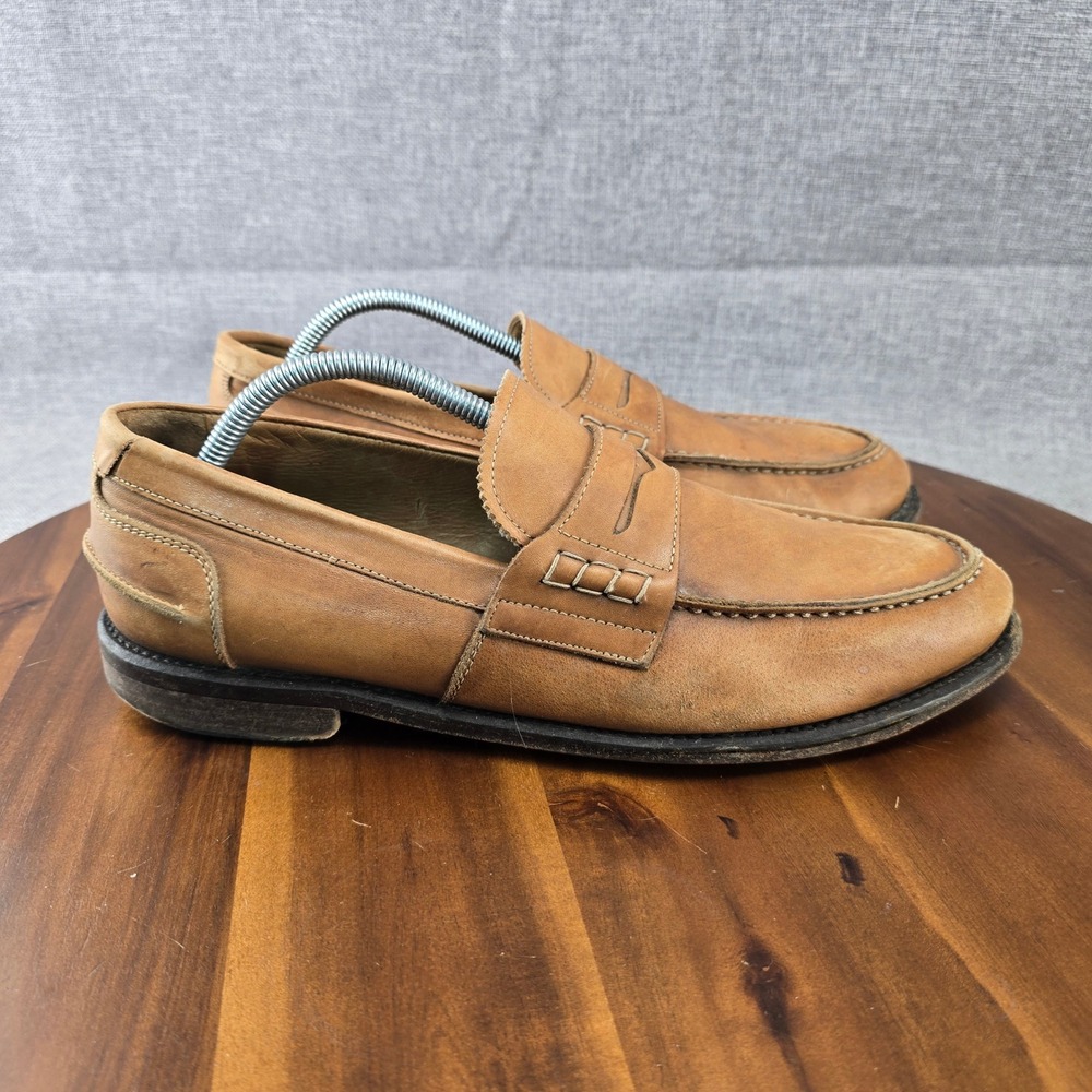 Barneys New York Mens Tan Leather Penny Loafers Made in Italy Size 10.5 540